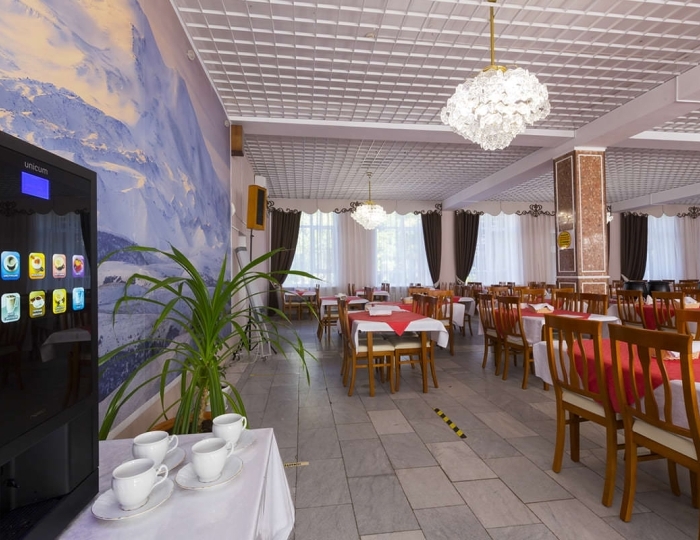Столовая общий зал - Санаторий «Целебный ключ» Ессентуки